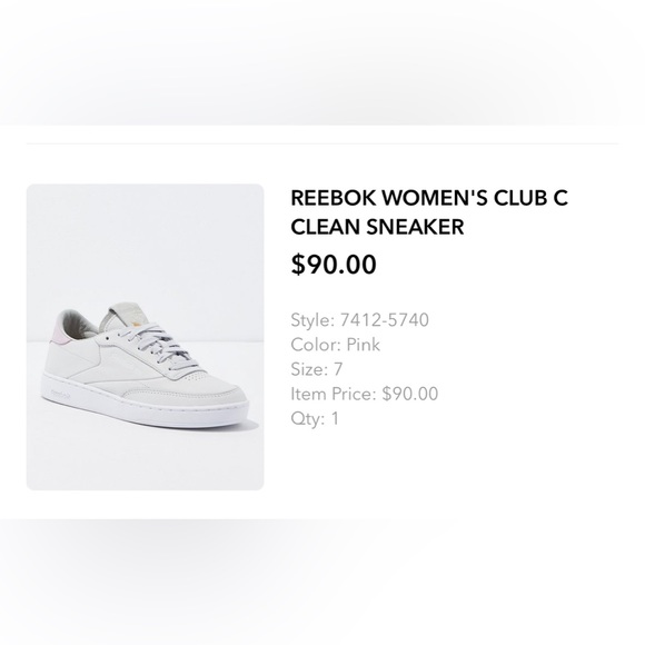 Reebok club c clean tennis shoes, never worn, size 7. - Picture 4 of 4